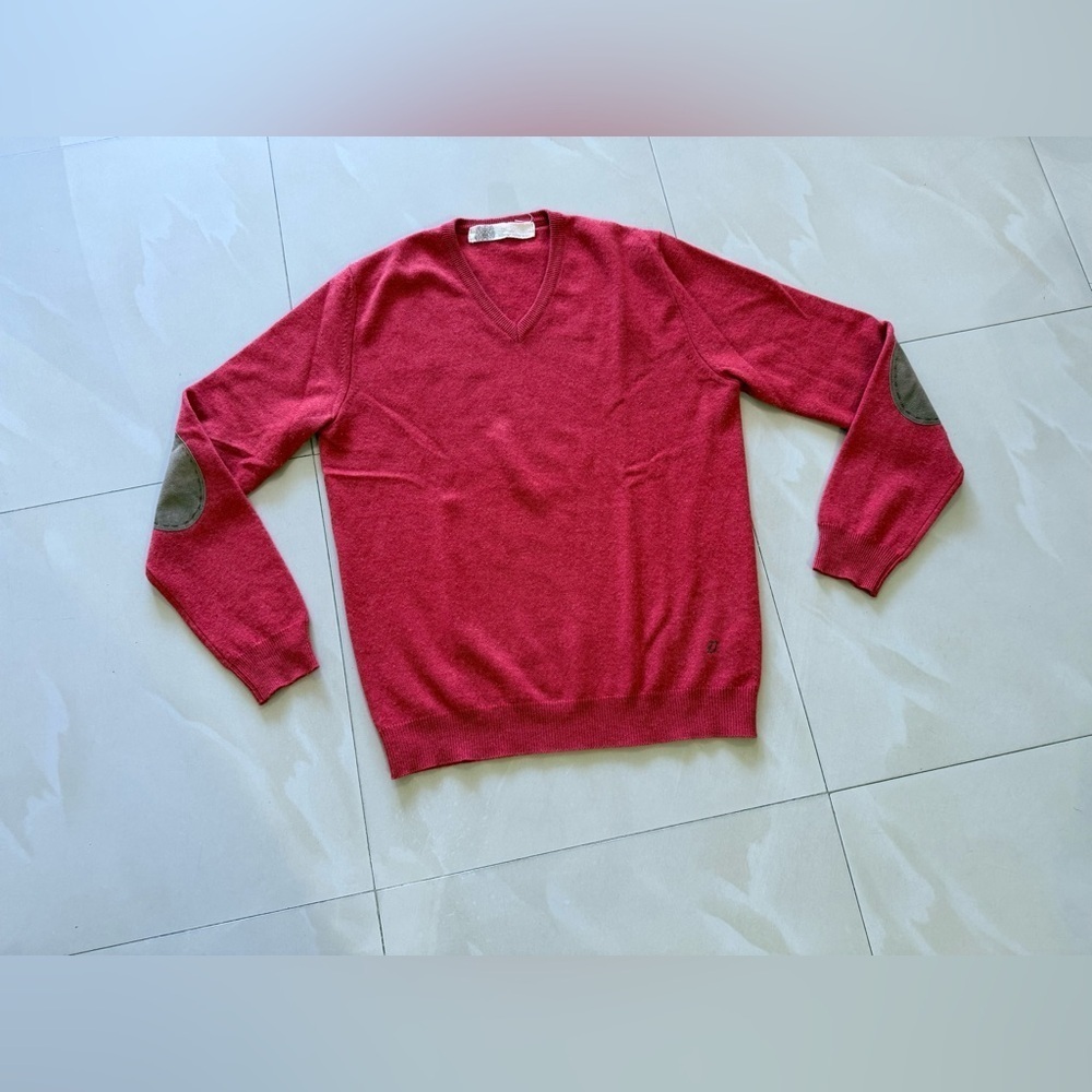 Dondup Sweater Cashmere Merino Wool lamb elbow leather patch Size L man - Picture 8 of 16